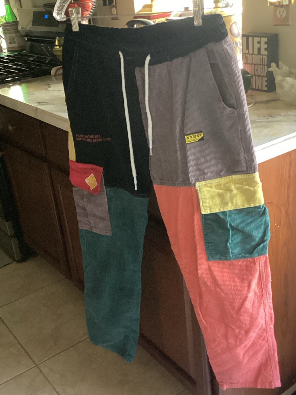 Stussy Colorblock Patchwork Corduroy Joggers 28” Inseam